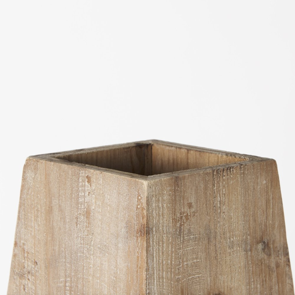 Allen Large Natural Wooden Base Oval Vase