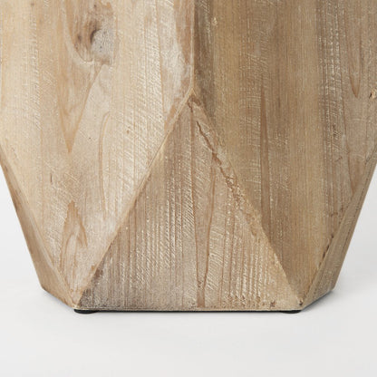 Allen Large Natural Wooden Base Oval Vase