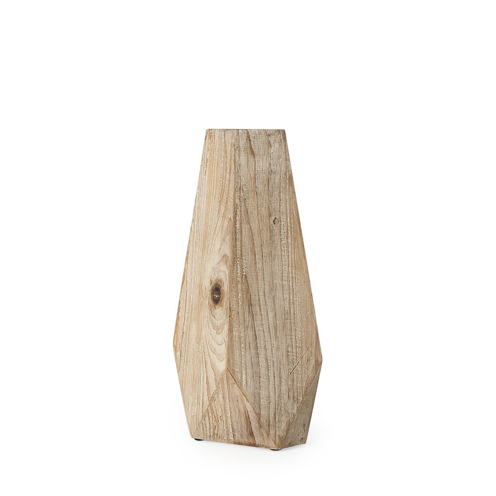 Allen Small Natural Wooden Base Oval Vase