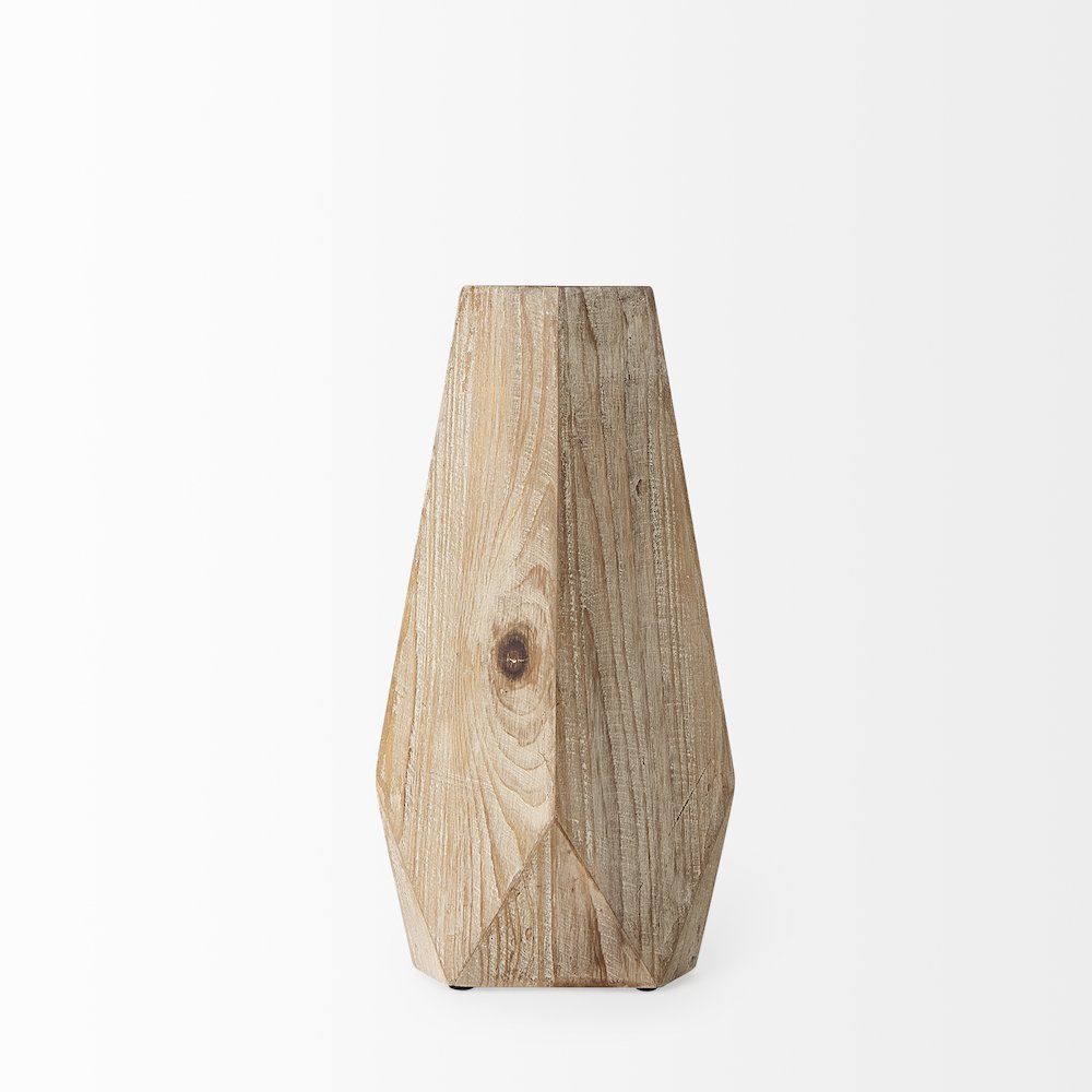Allen Small Natural Wooden Base Oval Vase