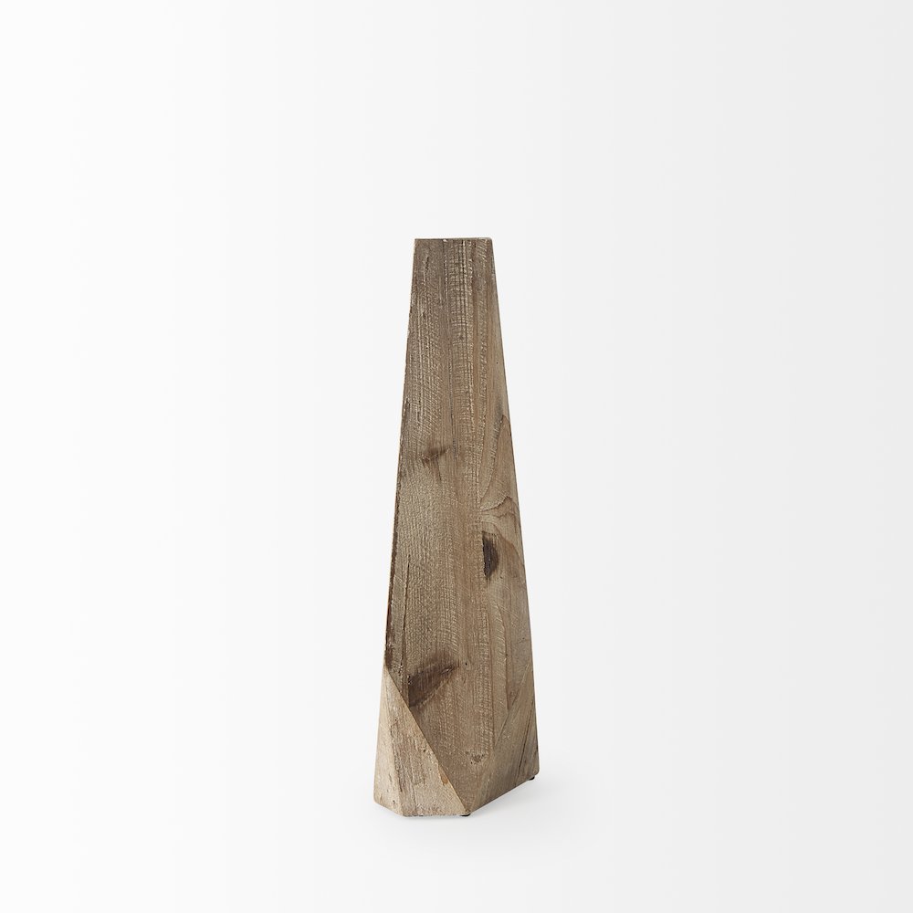 Allen Small Natural Wooden Base Oval Vase