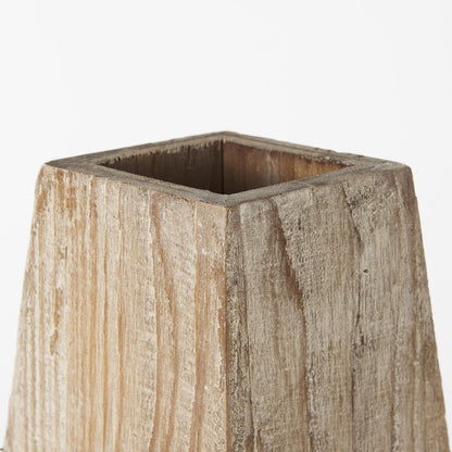 Allen Small Natural Wooden Base Oval Vase