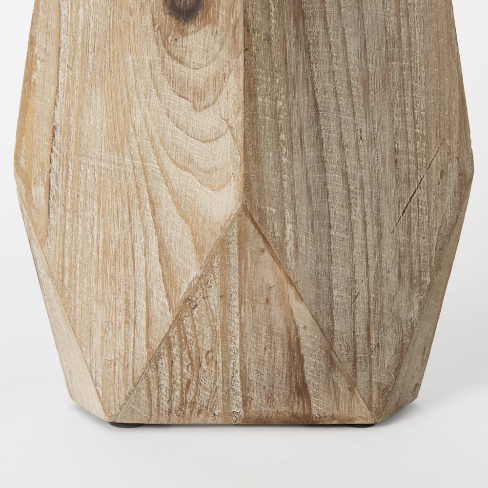 Allen Small Natural Wooden Base Oval Vase