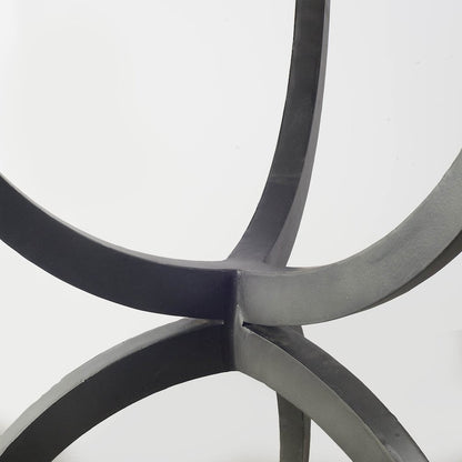 Veneto 40" Round White Marble Top with Black Metal Base Dining Table