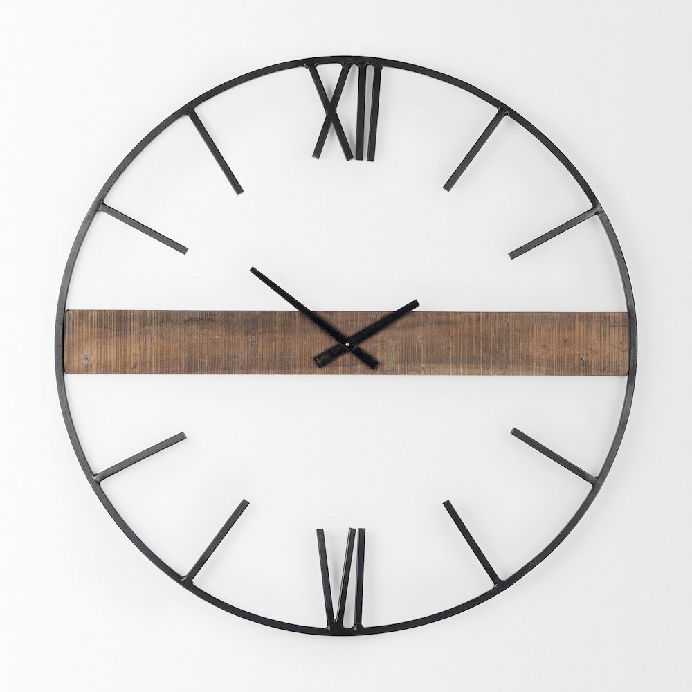 Roman 36" Round Oversize Industrial Wall Clock
