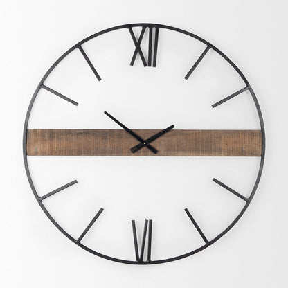 Roman 36" Round Oversize Industrial Wall Clock