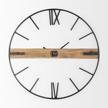 Roman 36" Round Oversize Industrial Wall Clock