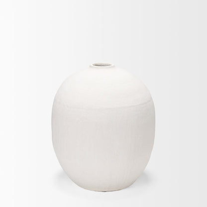 Karakum Short White Textured Ceramic Vase