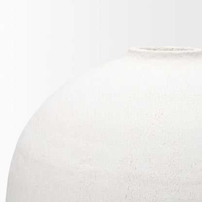 Karakum Short White Textured Ceramic Vase