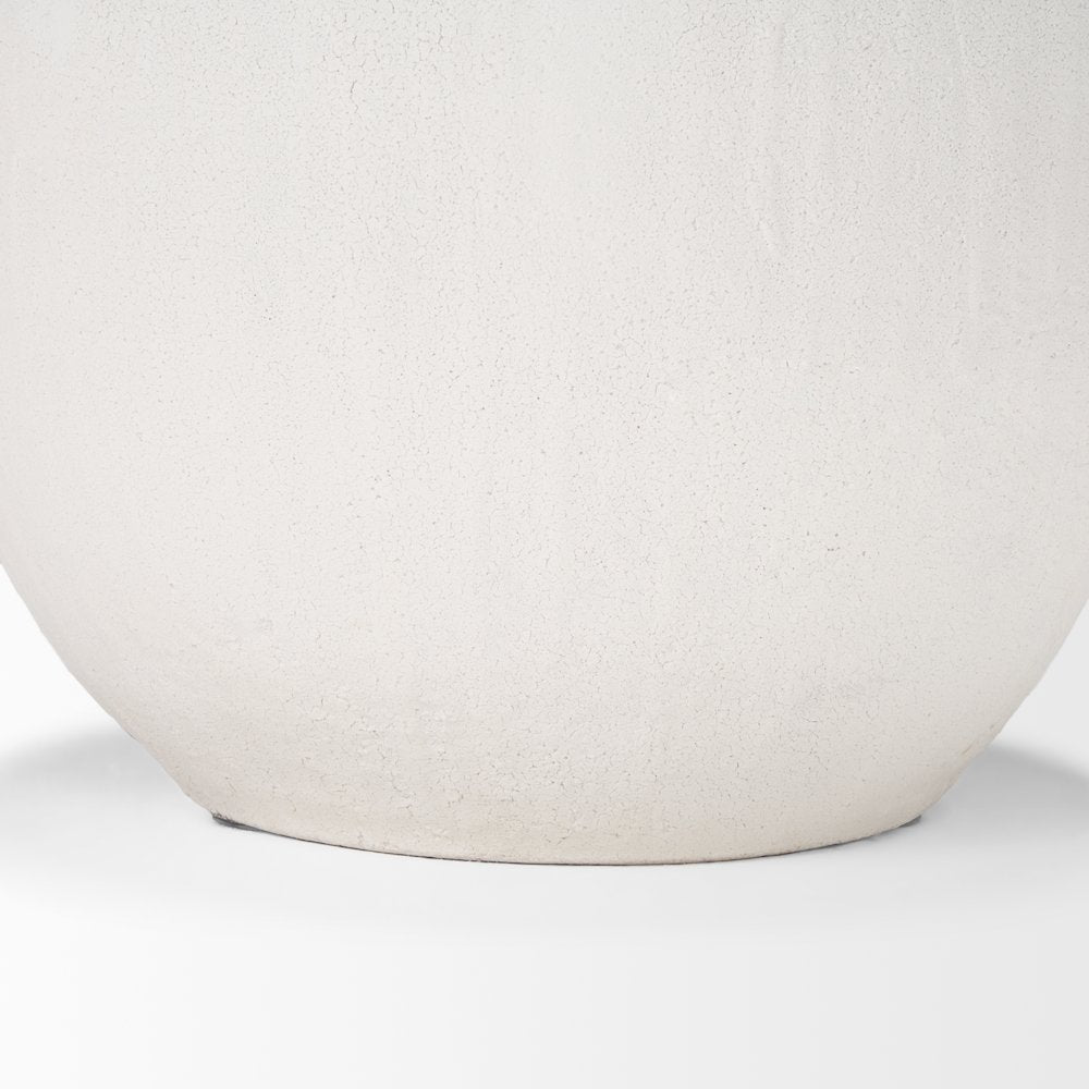 Karakum Short White Textured Ceramic Vase