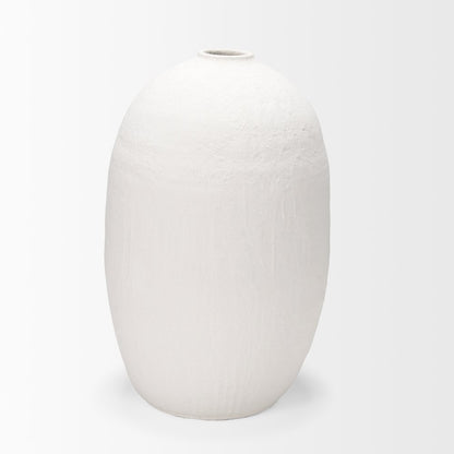 Karakum Large White Textured Ceramic Vase