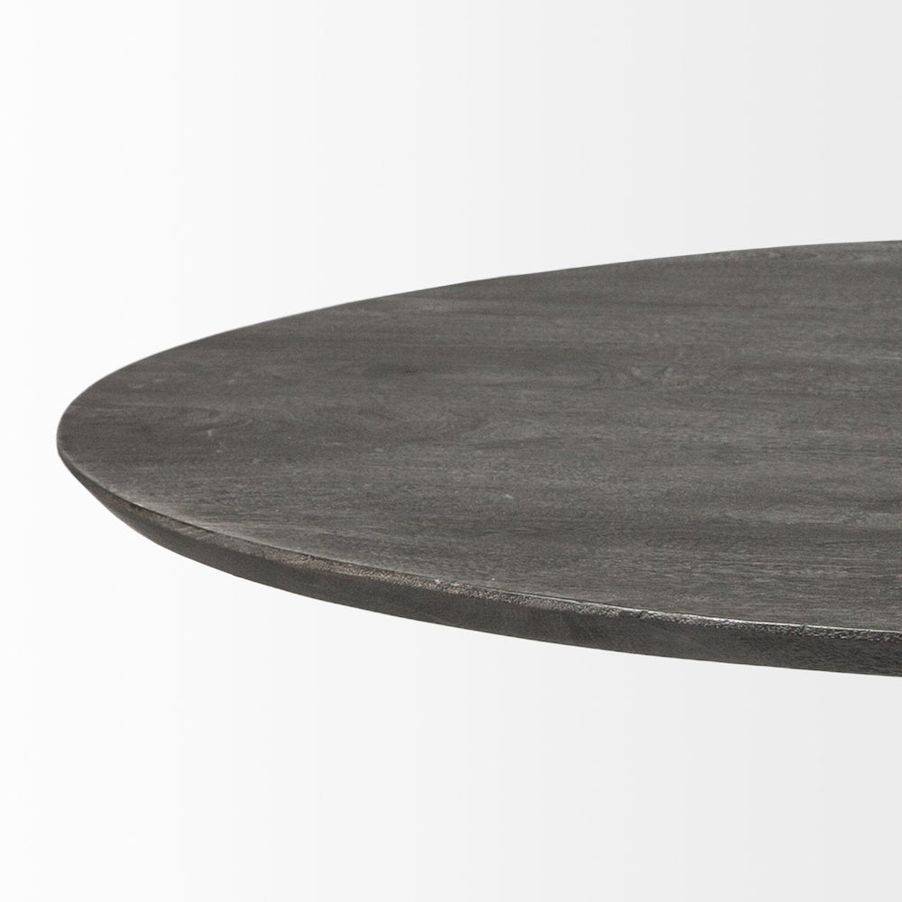 Maxwell 54" Brown Solid Wood Top Brown Metal/Wood Base Dining Table