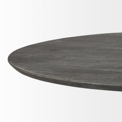 Maxwell 54" Brown Solid Wood Top Brown Metal/Wood Base Dining Table