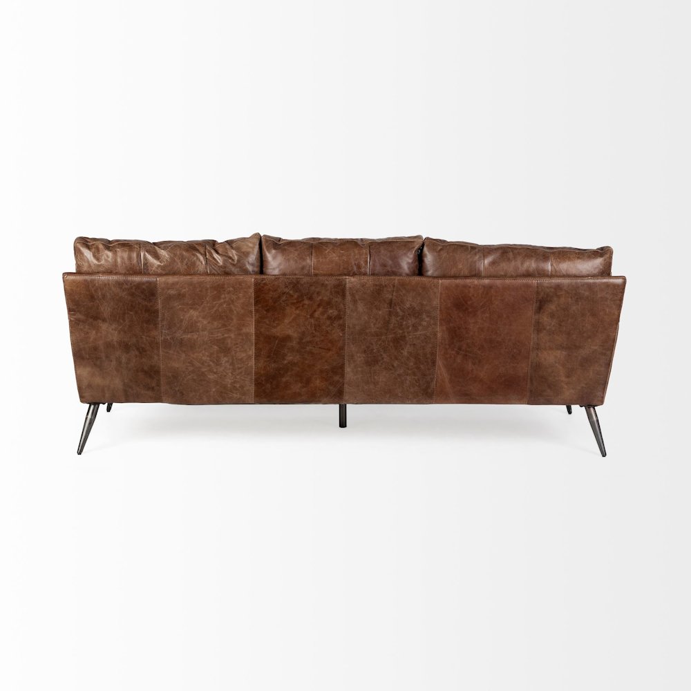 Cochrane 82L x 33W x 32.25H Brown Leather Three Seater Sofa