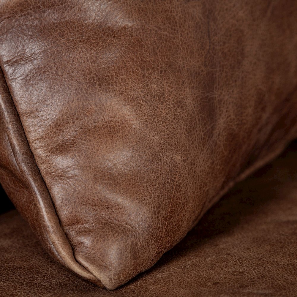 Cochrane 82L x 33W x 32.25H Brown Leather Three Seater Sofa