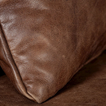 Cochrane 82L x 33W x 32.25H Brown Leather Three Seater Sofa