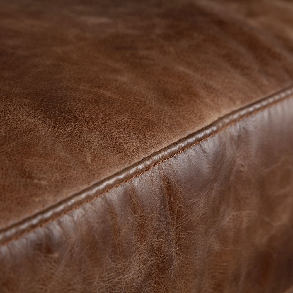 Cochrane 82L x 33W x 32.25H Brown Leather Three Seater Sofa