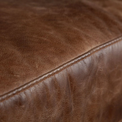 Cochrane 82L x 33W x 32.25H Brown Leather Three Seater Sofa