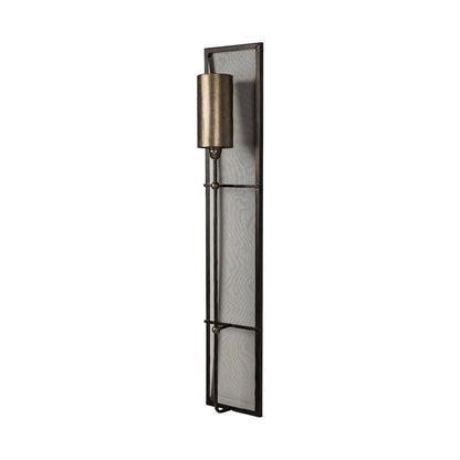 Newcomb 7x53.5 Gold/Black Metal Meshed Rectangular Wall Sconce