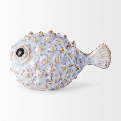 Spike (Small) 8L x 4W Off-White Ceramic Puffer Fish