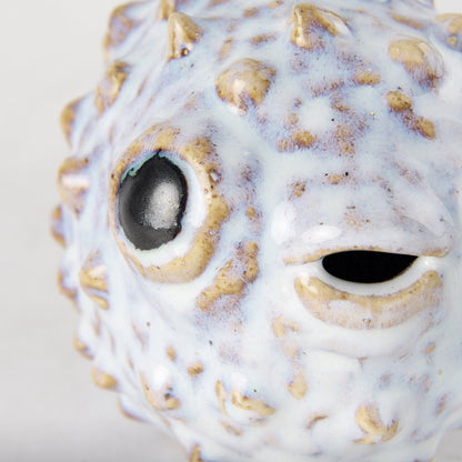 Spike (Small) 8L x 4W Off-White Ceramic Puffer Fish