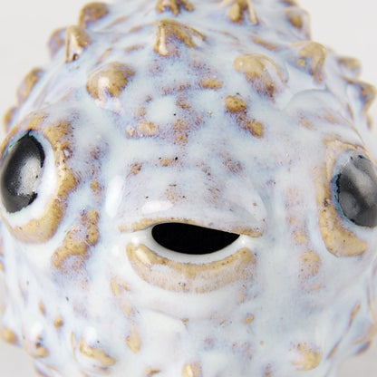 Spike (Small) 8L x 4W Off-White Ceramic Puffer Fish