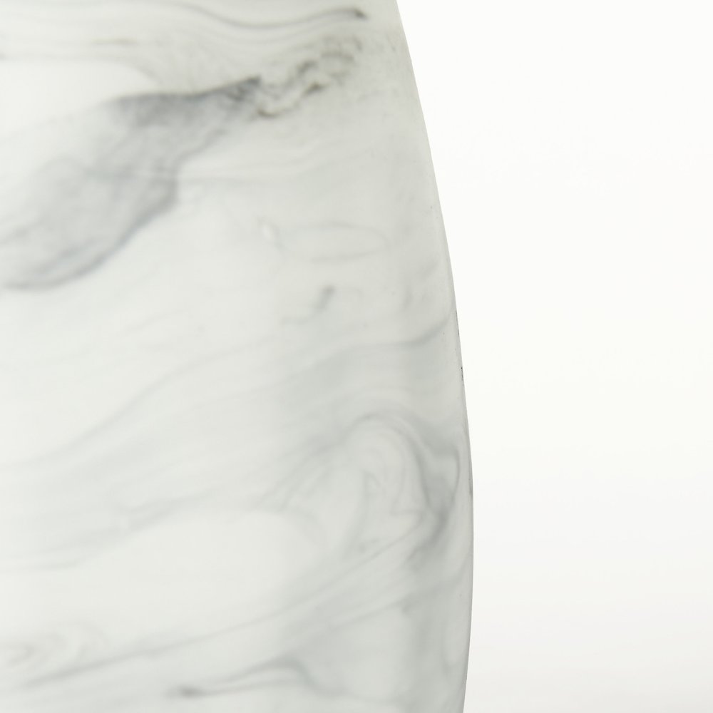 Volta Short Gray Cream Glass Abstract Pattern Vase