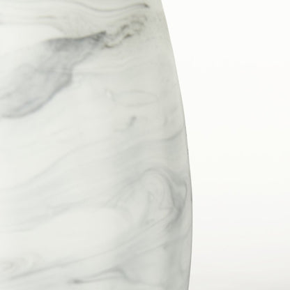 Volta Short Gray Cream Glass Abstract Pattern Vase