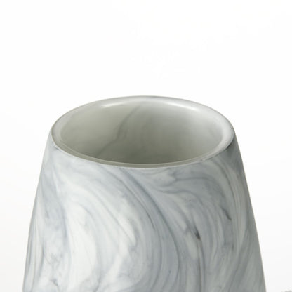 Volta Tall White Gray Abstract Pattern Glass Vase