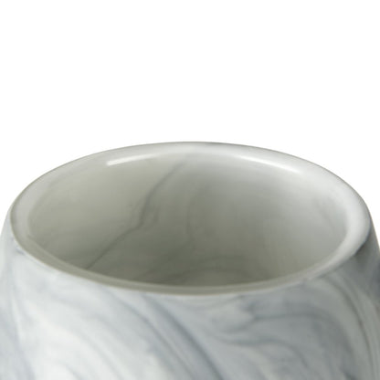 Volta Tall White Gray Abstract Pattern Glass Vase