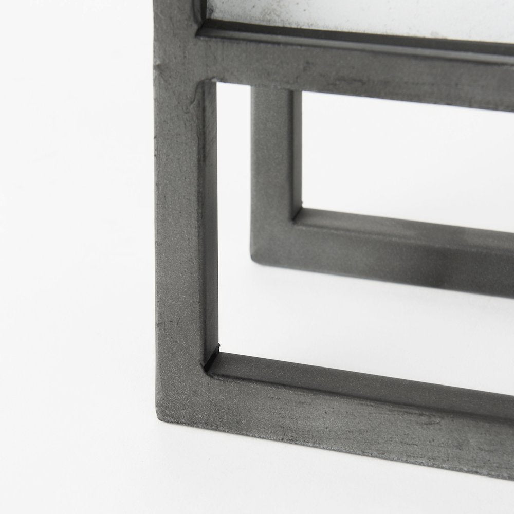 Felix Gray Metal Square Table Clock