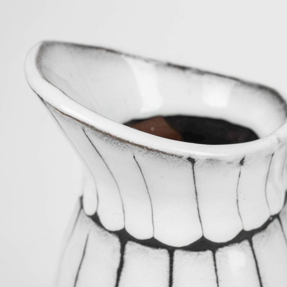 Lome Large White/Black Patterned Ceramic Water Pitcher
