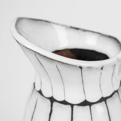 Lome Large White/Black Patterned Ceramic Water Pitcher