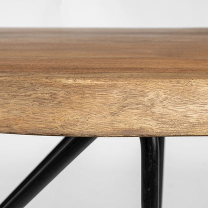 Papillion IV 60L x 26W Natural Solid Wood and Live Edge Iron Office Desk