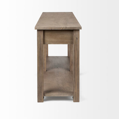 I72L X 18W Brown Wood 4 Drawer Console Table
