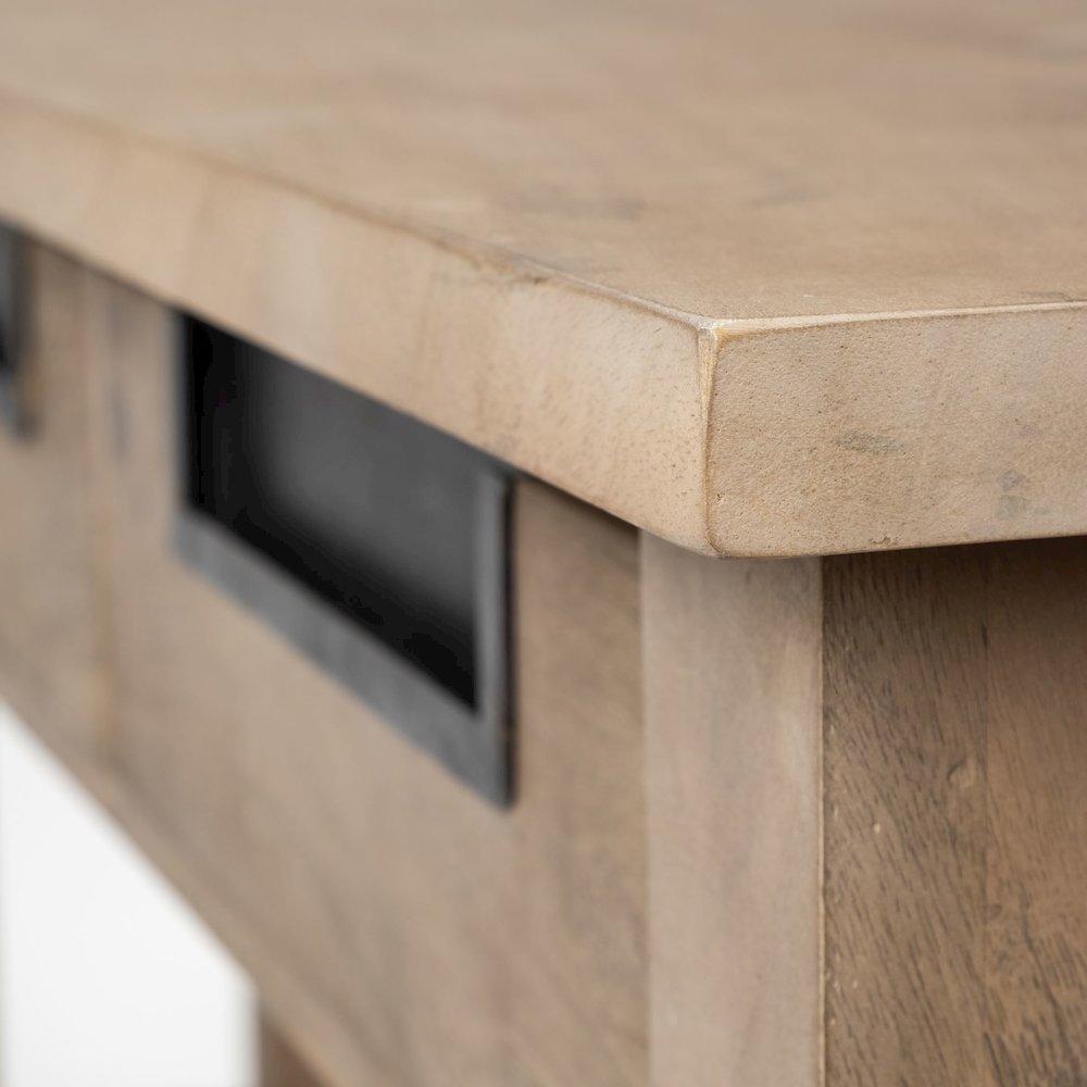 I72L X 18W Brown Wood 4 Drawer Console Table