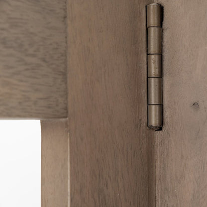 Light Brown Wood Four Shelf Shelving Unit