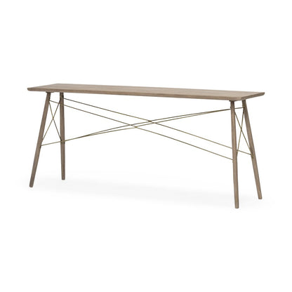 66L X 16W Brown Wooden Cross Braced Console Table