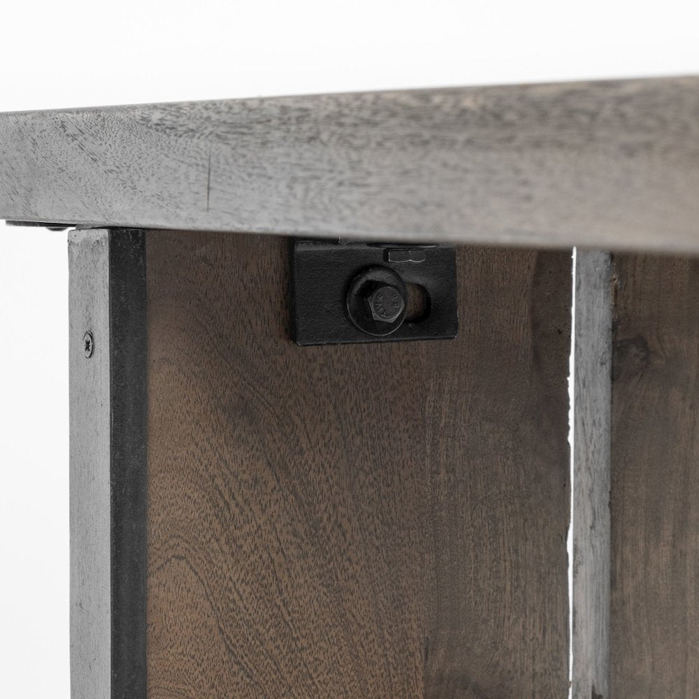 70L X 17W Brown Live-Edge Wooden Dining Bench