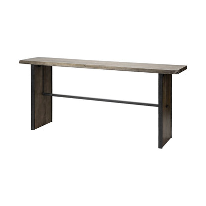 Live-Edge Wooden Brown Console Table