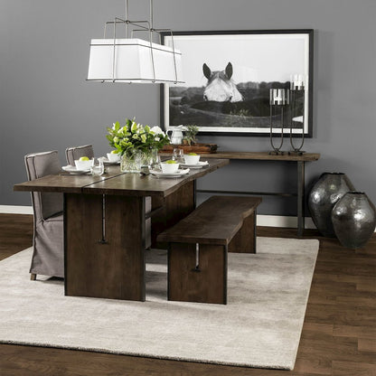 Live-Edge Wooden Brown Console Table