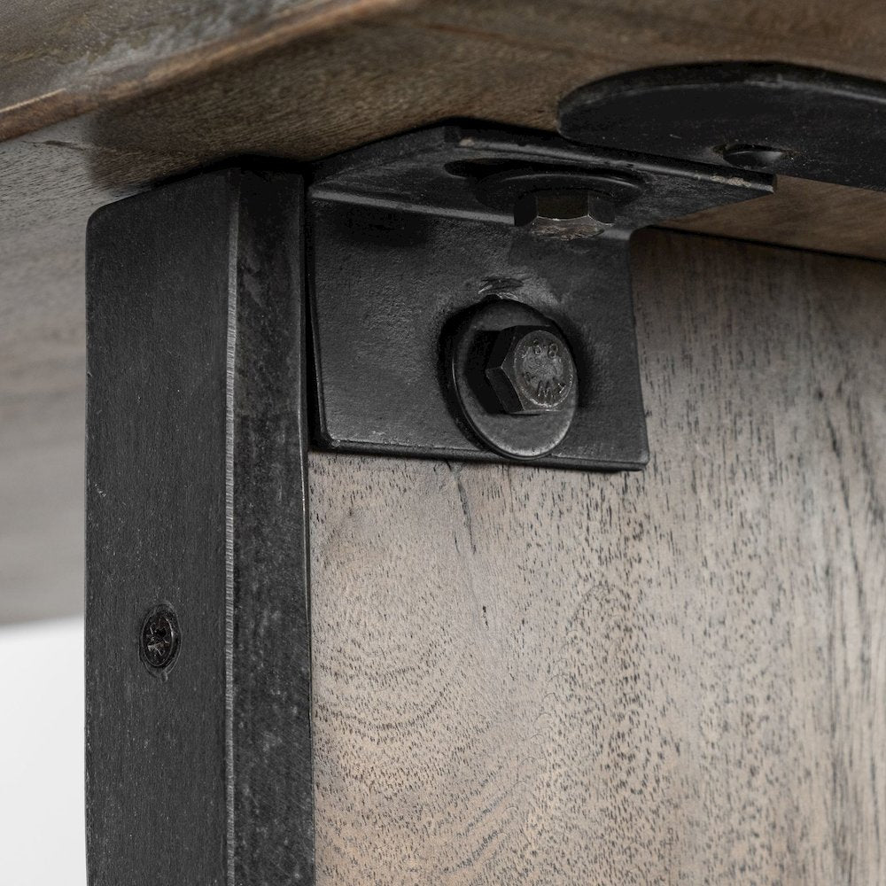 Live-Edge Wooden Brown Console Table