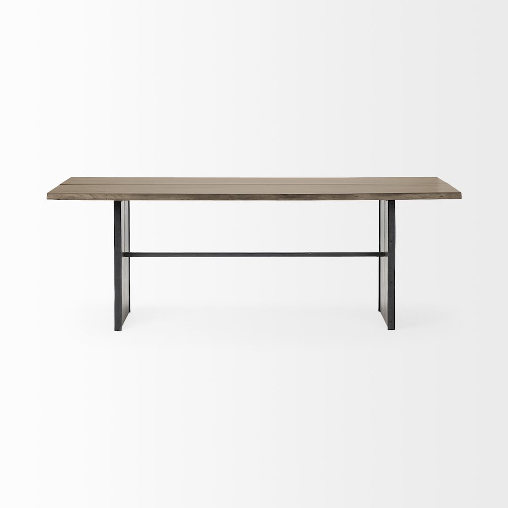 Ledger I84x38 Brown Solid Wood Top & Base Dining Table
