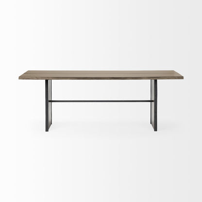 Ledger I84x38 Brown Solid Wood Top & Base Dining Table