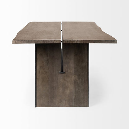Ledger I84x38 Brown Solid Wood Top & Base Dining Table