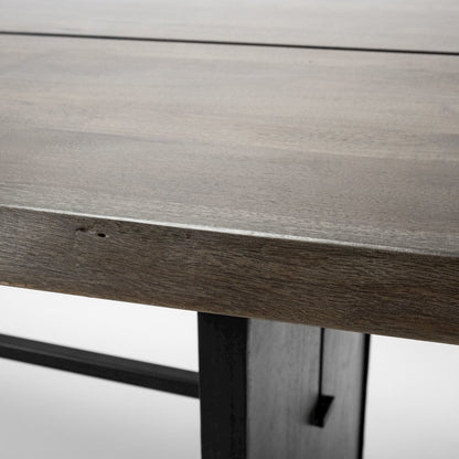 Ledger I84x38 Brown Solid Wood Top & Base Dining Table