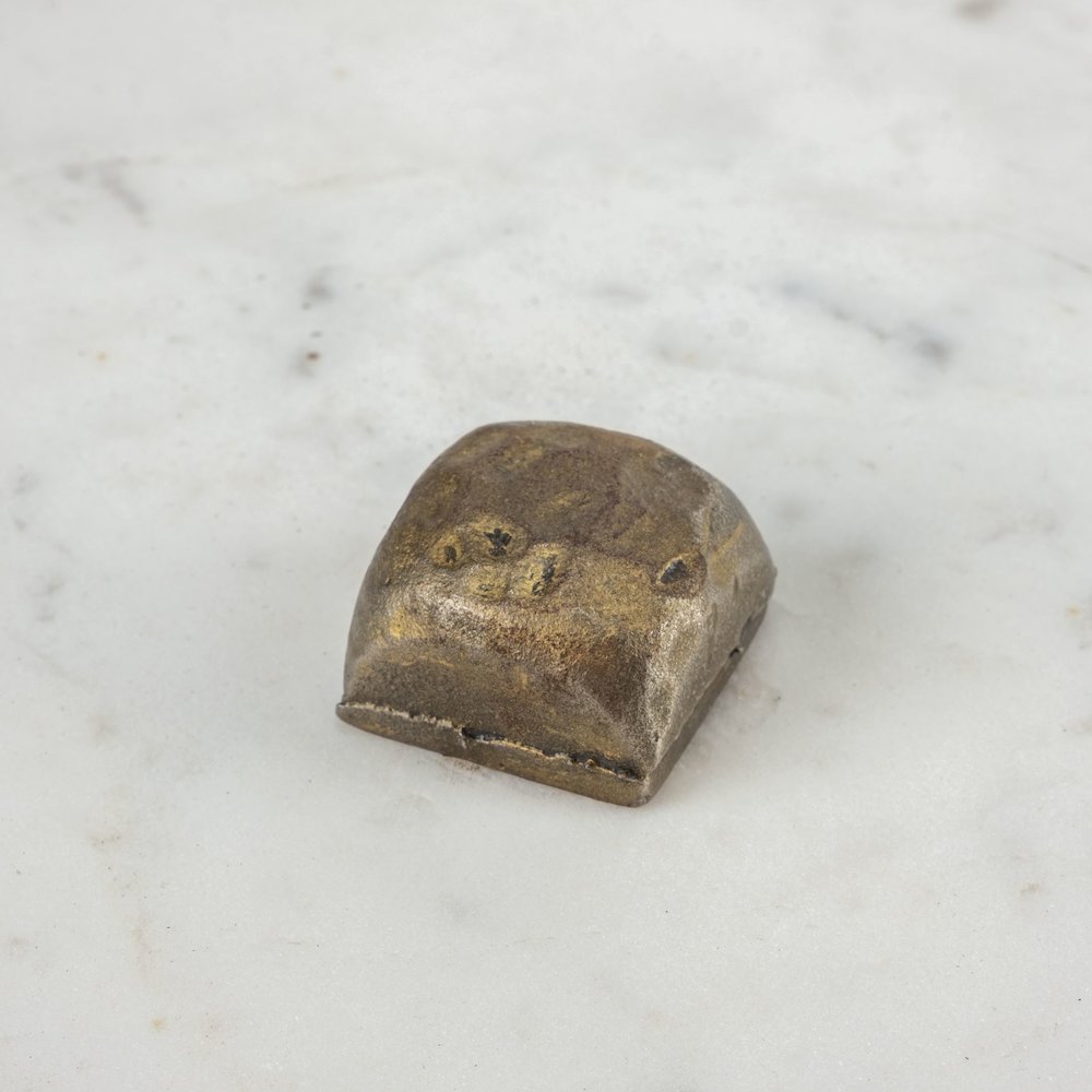 19L X 19W White Marble Triangluar Gold Iron Base Accent Table