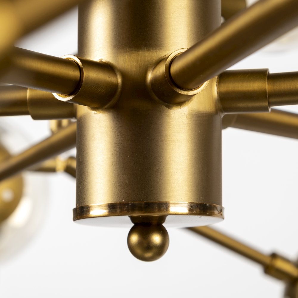 Glass Globe And Gold Metal Chandelier