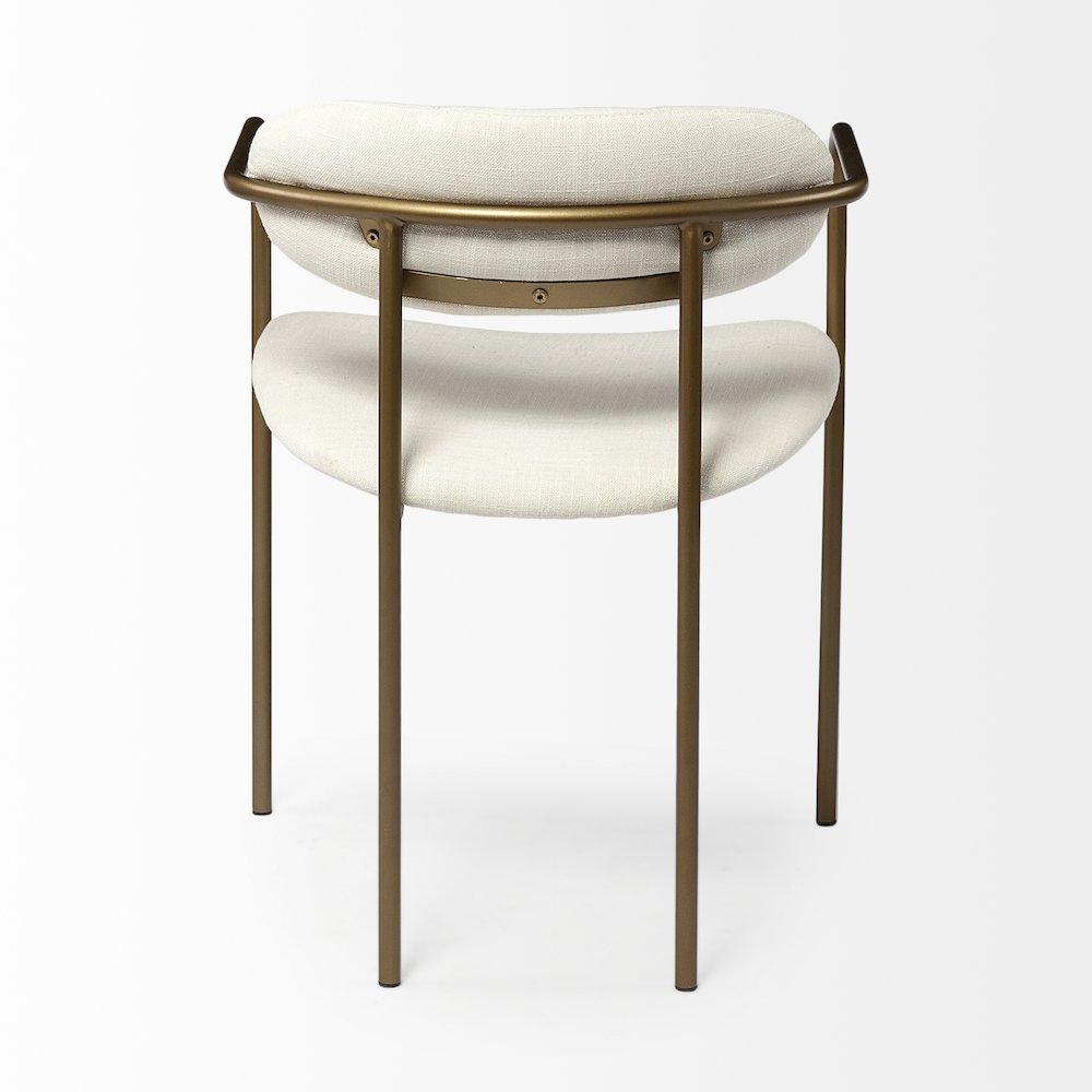 Cream Fabric Seat Gold Metal Frame Dining Chair
