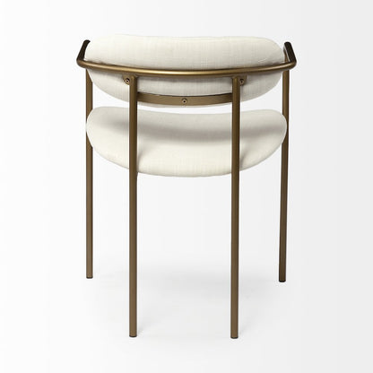 Cream Fabric Seat Gold Metal Frame Dining Chair